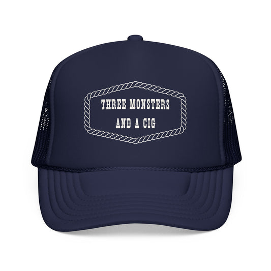Three Monsters and a Cig Trucker Hat